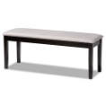 Baxton Studio Teresa Modern and Contemporary Transitional Grey Fabric Upholstered and Dark Brown Finished Wood Dining Bench