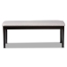 Baxton Studio Teresa Modern and Contemporary Transitional Grey Fabric Upholstered and Dark Brown Finished Wood Dining Bench - BSORH037-Grey/Dark Brown-Dining Bench