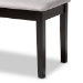 Baxton Studio Teresa Modern and Contemporary Transitional Grey Fabric Upholstered and Dark Brown Finished Wood Dining Bench - BSORH037-Grey/Dark Brown-Dining Bench
