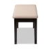 Baxton Studio Teresa Modern and Contemporary Transitional Sand Fabric Upholstered and Dark Brown Finished Wood Dining Bench - BSORH037-Sand/Dark Brown-Dining Bench