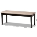 Baxton Studio Teresa Modern and Contemporary Transitional Sand Fabric Upholstered and Dark Brown Finished Wood Dining Bench - BSORH037-Sand/Dark Brown-Dining Bench