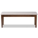 Baxton Studio Teresa Modern and Contemporary Transitional Grey Fabric Upholstered and Walnut Brown Finished Wood Dining Bench - BSORH037-Grey/Walnut-Dining Bench