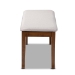 Baxton Studio Teresa Modern and Contemporary Transitional Grey Fabric Upholstered and Walnut Brown Finished Wood Dining Bench - BSORH037-Grey/Walnut-Dining Bench