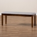 Baxton Studio Teresa Modern and Contemporary Transitional Grey Fabric Upholstered and Walnut Brown Finished Wood Dining Bench - BSORH037-Grey/Walnut-Dining Bench