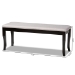 Baxton Studio Cornelie Modern and Contemporary Transitional Grey Fabric Upholstered and Dark Brown Finished Wood Dining Bench - BSORH036-Grey/Dark Brown-Dining Bench