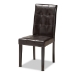 Baxton Studio Marie Modern and Contemporary Dark Brown Faux Leather Upholstered and Dark brown Finished Wood 5-Piece Dining Set - BSOMarie-Dark Brown-5PC Dining Set