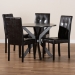Baxton Studio Marie Modern and Contemporary Dark Brown Faux Leather Upholstered and Dark brown Finished Wood 5-Piece Dining Set - BSOMarie-Dark Brown-5PC Dining Set