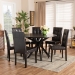 Baxton Studio Marie Modern and Contemporary Dark Brown Faux Leather Upholstered and Dark brown Finished Wood 7-Piece Dining Set - BSOMarie-Dark Brown-7PC Dining Set