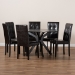 Baxton Studio Marie Modern and Contemporary Dark Brown Faux Leather Upholstered and Dark brown Finished Wood 7-Piece Dining Set - BSOMarie-Dark Brown-7PC Dining Set