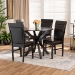 Baxton Studio Jeane Modern and Contemporary Dark Brown Faux Leather Upholstered and Dark Brown Finished Wood 5-Piece Dining Set - BSOJeane-Dark Brown-5PC Dining Set