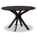 Baxton Studio Jeane Modern and Contemporary Dark Brown Faux Leather Upholstered and Dark Brown Finished Wood 7-Piece Dining Set - BSOJeane-Dark Brown-7PC Dining Set