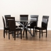 Baxton Studio Jeane Modern and Contemporary Dark Brown Faux Leather Upholstered and Dark Brown Finished Wood 7-Piece Dining Set - BSOJeane-Dark Brown-7PC Dining Set