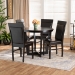 Baxton Studio Irma Modern and Contemporary Dark Brown Faux Leather Upholstered and Dark Brown Finished Wood 5-Piece Dining Set - BSOIrma-Dark Brown-5PC Dining Set