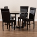Baxton Studio Irma Modern and Contemporary Dark Brown Faux Leather Upholstered and Dark Brown Finished Wood 5-Piece Dining Set - BSOIrma-Dark Brown-5PC Dining Set