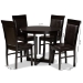 Baxton Studio Irma Modern and Contemporary Dark Brown Faux Leather Upholstered and Dark Brown Finished Wood 5-Piece Dining Set - BSOIrma-Dark Brown-5PC Dining Set