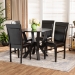 Baxton Studio Nada Modern and Contemporary Dark Brown Faux Leather Upholstered and Dark Brown Finished Wood 5-Piece Dining Set - BSONada-Dark Brown-5PC Dining Set