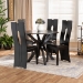Baxton Studio Cian Modern and Contemporary Dark Brown Faux Leather Upholstered and Dark Brown Finished Wood 5-Piece Dining Set - BSOCian-Dark Brown-5PC Dining Set