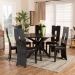 Baxton Studio Kenyon Modern and Contemporary Dark Brown Faux Leather Upholstered and Dark Brown Finished Wood 7-Piece Dining Set - BSOKenyon-Dark Brown-7PC Dining Set