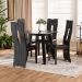 Baxton Studio Torin Modern and Contemporary Dark Brown Faux Leather Upholstered and Dark Brown Finished Wood 5-Piece Dining Set - BSOTorin-Dark Brown-5PC Dining Set