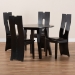 Baxton Studio Torin Modern and Contemporary Dark Brown Faux Leather Upholstered and Dark Brown Finished Wood 5-Piece Dining Set - BSOTorin-Dark Brown-5PC Dining Set