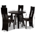 Baxton Studio Torin Modern and Contemporary Dark Brown Faux Leather Upholstered and Dark Brown Finished Wood 5-Piece Dining Set - BSOTorin-Dark Brown-5PC Dining Set