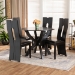 Baxton Studio Ronda Modern and Contemporary Dark Brown Faux Leather Upholstered and Dark Brown Finished Wood 5-Piece Dining Set - BSORonda-Dark Brown-5PC Dining Set