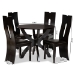 Baxton Studio Ronda Modern and Contemporary Dark Brown Faux Leather Upholstered and Dark Brown Finished Wood 5-Piece Dining Set - BSORonda-Dark Brown-5PC Dining Set