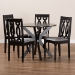 Baxton Studio Callie Modern and Contemporary Grey Fabric Upholstered and Dark Brown Finished Wood 5-Piece Dining Set - BSOCallie-Grey/Dark Brown-5PC Dining Set