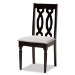 Baxton Studio Imogen Modern and Contemporary Grey Fabric Upholstered and Dark Brown Finished Wood 5-Piece Dining Set - BSOImogen-Grey/Dark Brown-5PC Dining Set