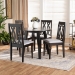 Baxton Studio Imogen Modern and Contemporary Grey Fabric Upholstered and Dark Brown Finished Wood 5-Piece Dining Set - BSOImogen-Grey/Dark Brown-5PC Dining Set