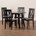 Baxton Studio Imogen Modern and Contemporary Grey Fabric Upholstered and Dark Brown Finished Wood 5-Piece Dining Set - BSOImogen-Grey/Dark Brown-5PC Dining Set