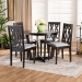 Baxton Studio Julie Modern and Contemporary Grey Fabric Upholstered and Dark Brown Finished Wood 5-Piece Dining Set - BSOJulie-Grey/Dark Brown-5PC Dining Set