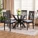 Baxton Studio Mona Modern and Contemporary Grey Fabric Upholstered and Dark Brown Finished Wood 5-Piece Dining Set - BSOMona-Grey/Dark Brown-5PC Dining Set