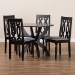 Baxton Studio Mona Modern and Contemporary Grey Fabric Upholstered and Dark Brown Finished Wood 5-Piece Dining Set - BSOMona-Grey/Dark Brown-5PC Dining Set