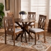Baxton Studio Callie Modern and Contemporary Grey Fabric Upholstered and Walnut Brown Finished Wood 5-Piece Dining Set - BSOCallie-Grey/Walnut-5PC Dining Set