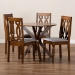Baxton Studio Callie Modern and Contemporary Grey Fabric Upholstered and Walnut Brown Finished Wood 5-Piece Dining Set - BSOCallie-Grey/Walnut-5PC Dining Set