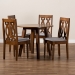 Baxton Studio Pia Modern and Contemporary Grey Fabric Upholstered and Walnut Brown Finished Wood 5-Piece Dining Set - BSOPia-Grey/Walnut-5PC Dining Set