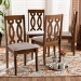 Baxton Studio Cherese Modern and Contemporary Grey Fabric Upholstered Walnut Brown Finished 4-Piece Wood Dining Chair Set - BSORH334C-Grey/Walnut-DC-4PK