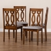 Baxton Studio Cherese Modern and Contemporary Grey Fabric Upholstered Walnut Brown Finished 4-Piece Wood Dining Chair Set - BSORH334C-Grey/Walnut-DC-4PK