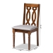 Baxton Studio Cherese Modern and Contemporary Grey Fabric Upholstered Walnut Brown Finished 4-Piece Wood Dining Chair Set - BSORH334C-Grey/Walnut-DC-4PK