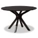 Baxton Studio Sanne Modern and Contemporary Sand Fabric Upholstered and Dark Brown Finished Wood 7-Piece Dining Set - BSOSanne-Sand/Dark Brown-7PC Dining Set