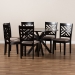 Baxton Studio Norah Modern and Contemporary Sand Fabric Upholstered and Dark Brown Finished Wood 7-Piece Dining Set - BSONorah-Sand/Dark Brown-7PC Dining Set