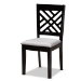 Baxton Studio Norah Modern and Contemporary Grey Fabric Upholstered and Dark Brown Finished Wood 7-Piece Dining Set - BSONorah-Grey/Dark Brown-7PC Dining Set