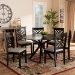 Baxton Studio Norah Modern and Contemporary Grey Fabric Upholstered and Dark Brown Finished Wood 7-Piece Dining Set - BSONorah-Grey/Dark Brown-7PC Dining Set