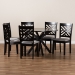 Baxton Studio Norah Modern and Contemporary Grey Fabric Upholstered and Dark Brown Finished Wood 7-Piece Dining Set - BSONorah-Grey/Dark Brown-7PC Dining Set