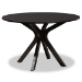 Baxton Studio Mila Modern and Contemporary Grey Fabric Upholstered and Dark Brown Finished Wood 7-Piece Dining Set - BSOMila-Grey/Dark Brown-7PC Dining Set