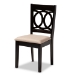 Baxton Studio Bennett Modern and Contemporary Sand Fabric Upholstered and Dark Brown Finished Wood 6-Piece Dining Set - BSORH315C-Sand/Dark Brown-6PC Dining Set