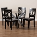 Baxton Studio Sanne Modern and Contemporary Grey Fabric Upholstered and Dark Brown Finished Wood 5-Piece Dining Set - BSOSanne-Grey/Dark Brown-5PC Dining Set
