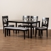 Baxton Studio Bennett Modern and Contemporary Grey Fabric Upholstered and Dark Brown Finished Wood 6-Piece Dining Set - BSORH315C-Grey/Dark Brown-6PC Dining Set