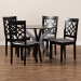 Baxton Studio Elena Modern and Contemporary Grey Fabric Upholstered and Dark Brown Finished Wood 5-Piece Dining Set - BSOElena-Grey/Dark Brown-5PC Dining Set